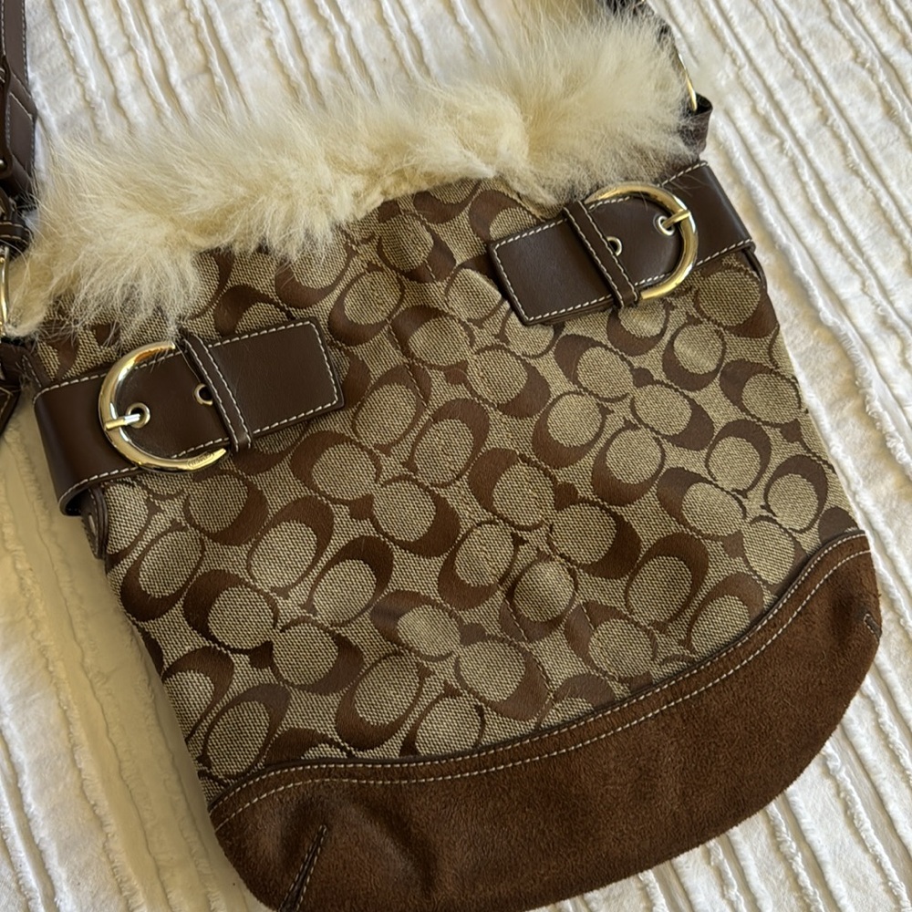 Monogram Fur Handbag Purse